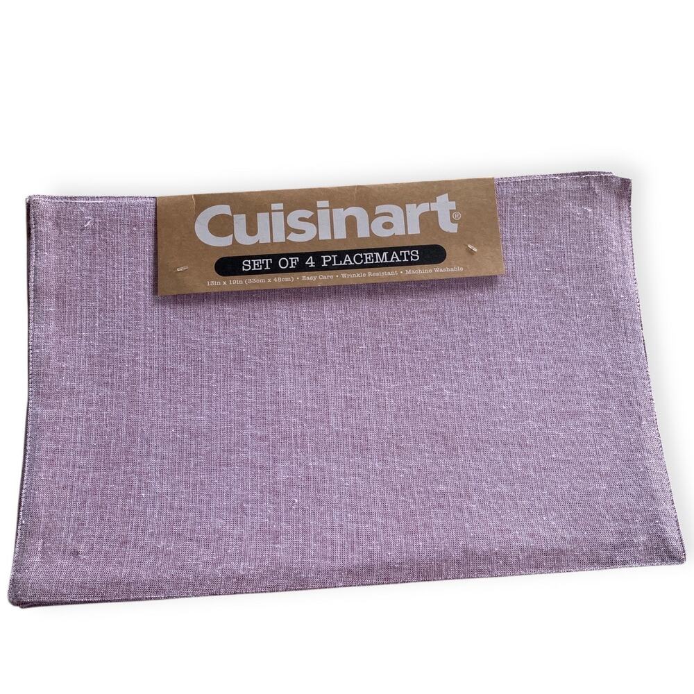 NWT Set of 4 Cuisinart Placemats Berry White Oeko Tex 13 x 19 Easy Care